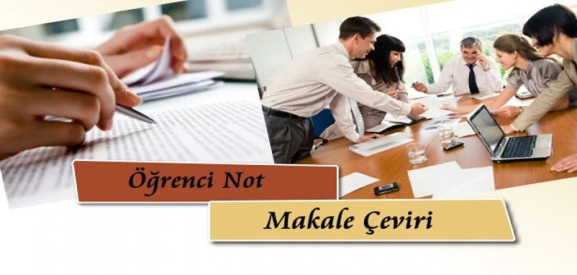 Öğrenci Not Makale Çevirileri